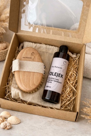 Zestaw Body Glow: Miękka Szczotka + Naturalny Olejek Myjący